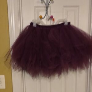 Purple Tulle Skirt,size Medium Tween,plum/purple
